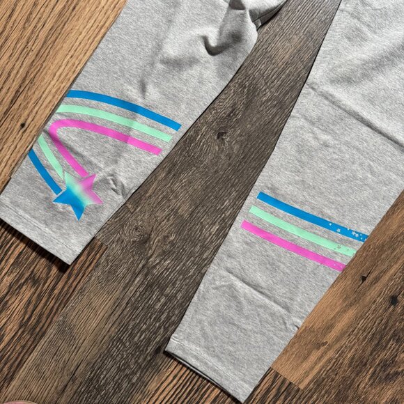 Lands' End Novelty Ankle Leggings Girls' Size XL 16+ in Sparkle Star Gray NWOT! - Picture 3 of 6